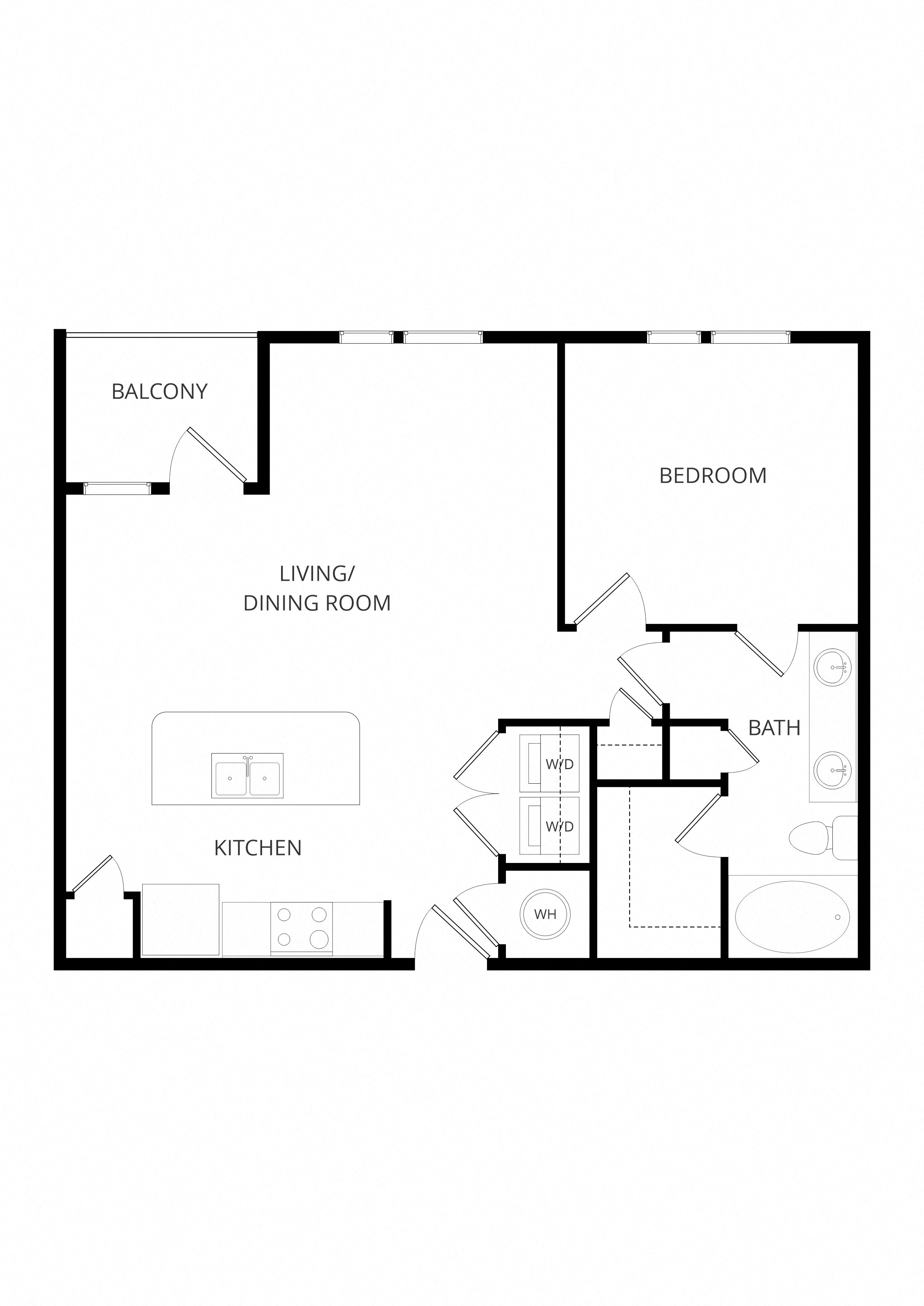 A3_OneBedroom floor plan